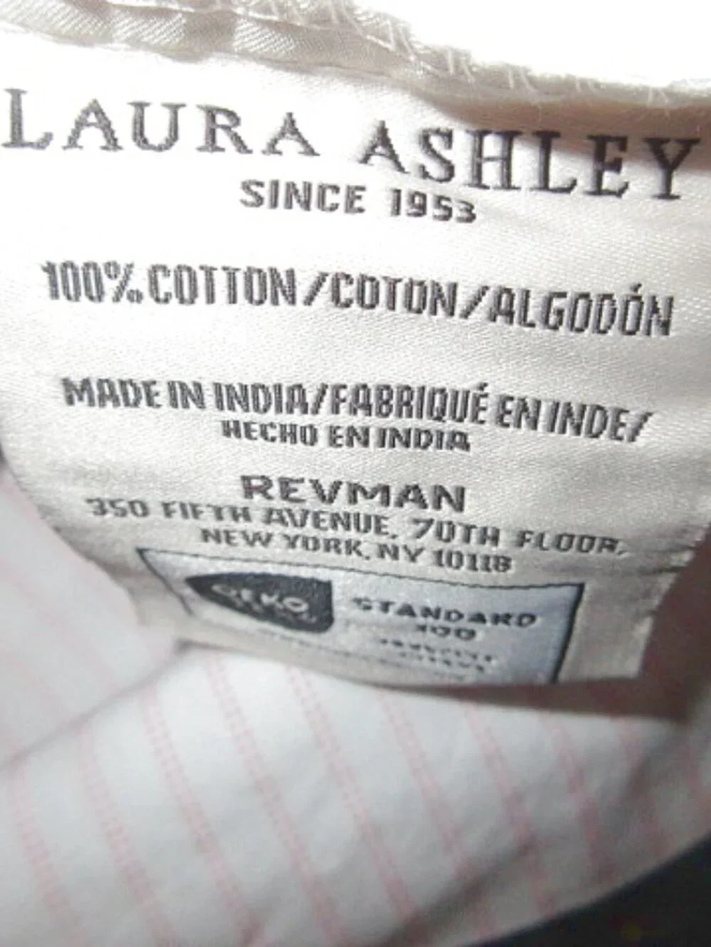 Laura Ashley Cotton Percale Standard Pillowcases Set Of 2 Striped Cottagecore NE